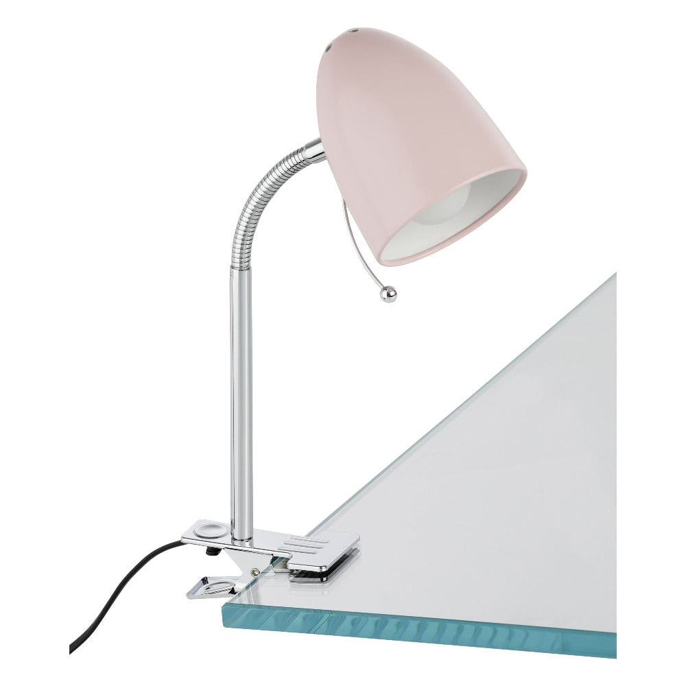 Lara 1 Light Clamp Lamp Pastel Pink - 205261N