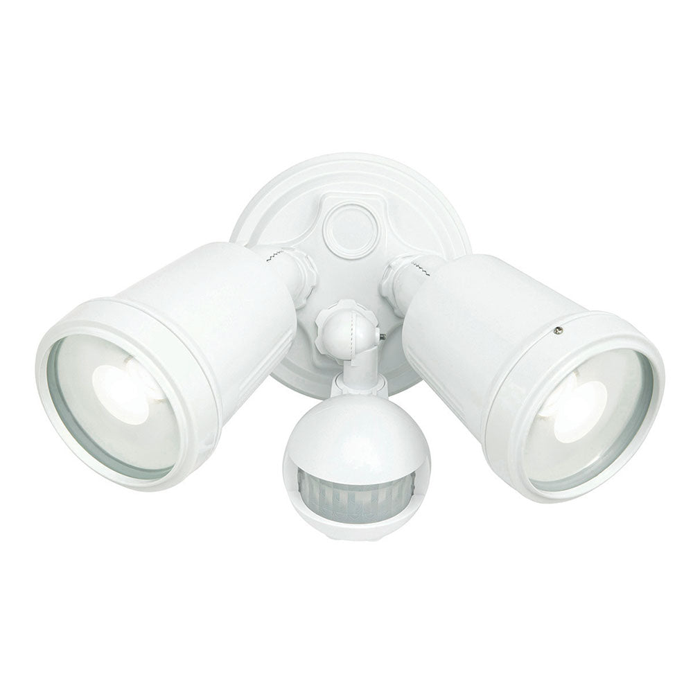 Hunter Trio 2 Light CCT LED Floodlight With Sensor White - 20625/05