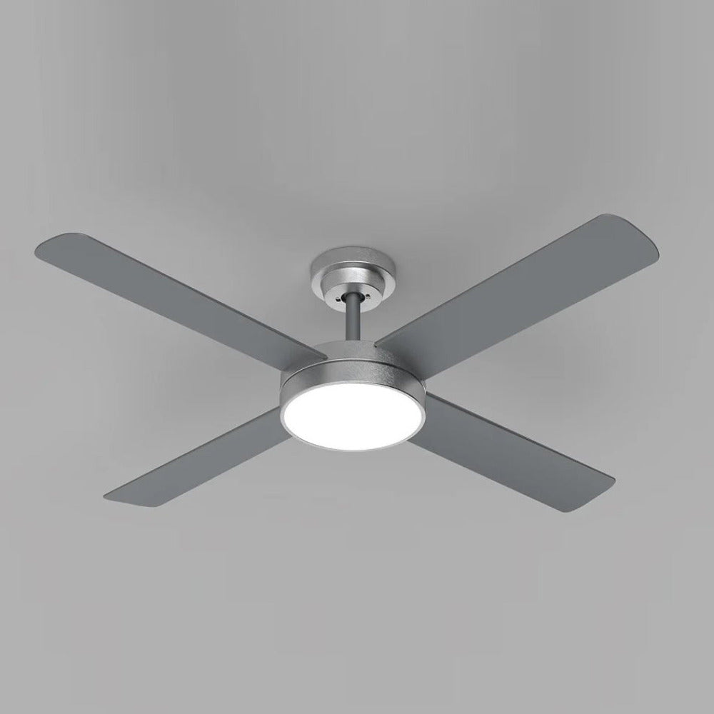 Buy DC Ceiling Fans With Light Australia Pinnacle V2 DC Ceiling Fan 52" Silver LED Light Brushed Aluminium - PL2207