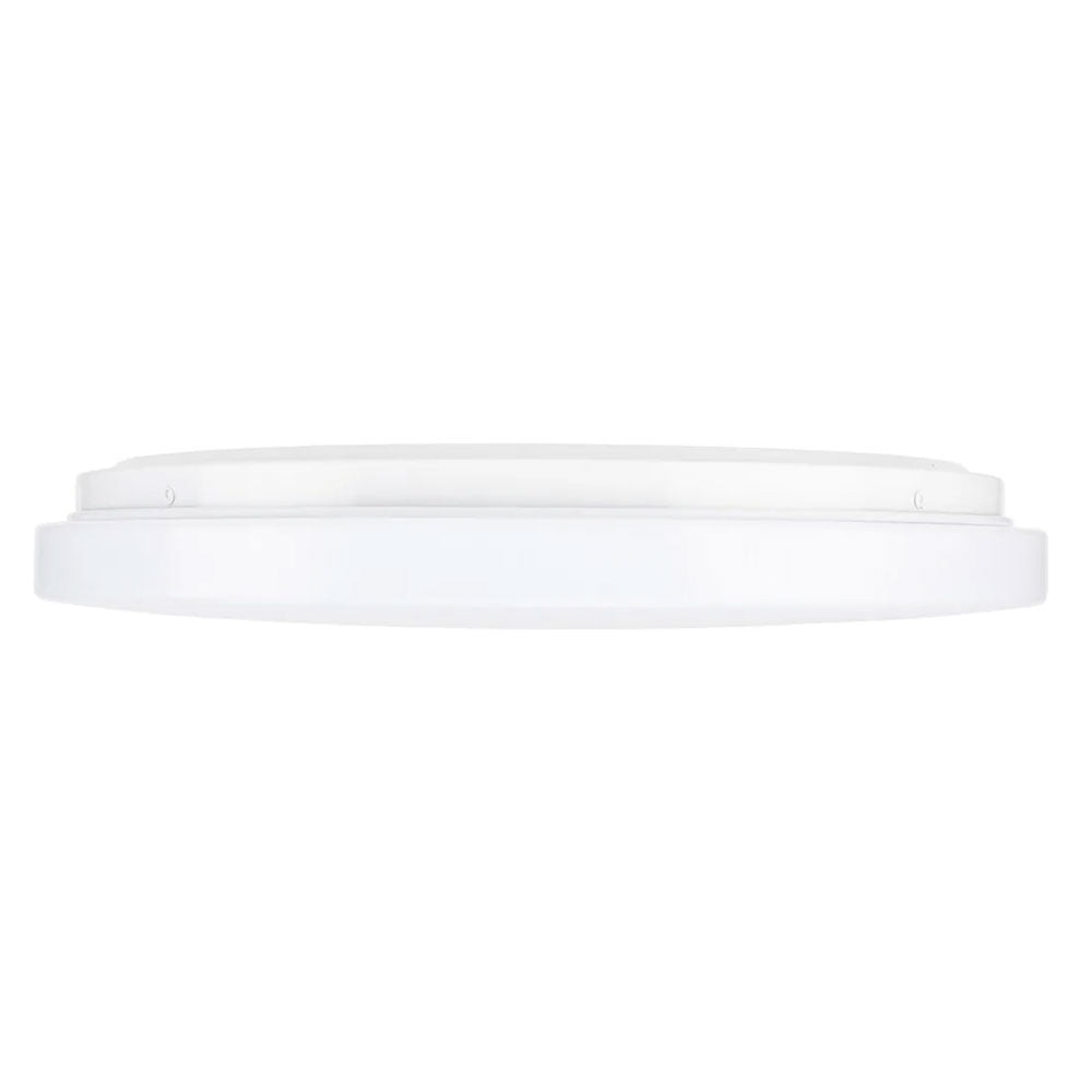 Saturn LED Oyster Light 15W White Steel TRI Colour - 22125/05