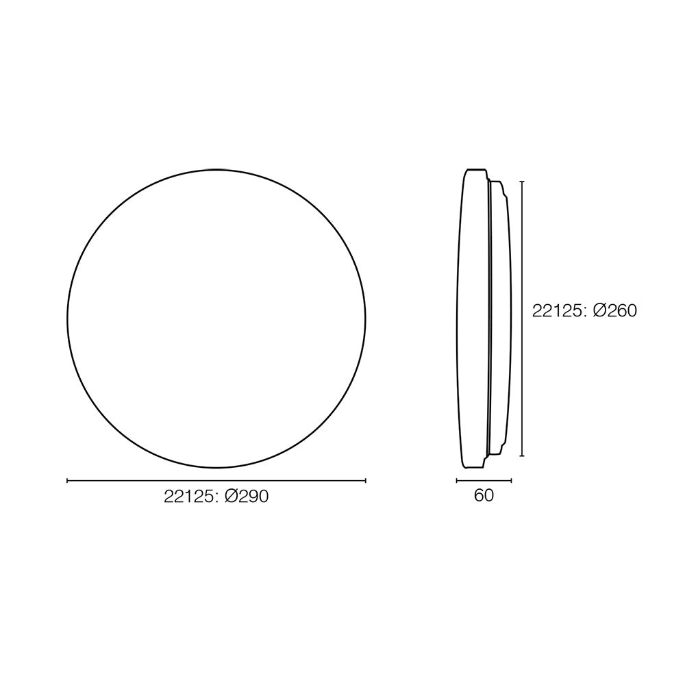 Saturn LED Oyster Light 15W White Steel TRI Colour - 22125/05