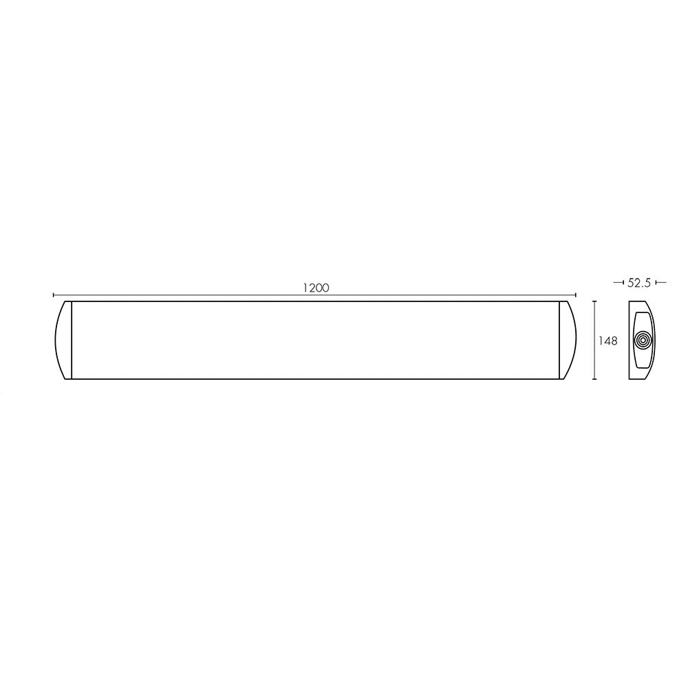 SABER Smart LED Batten Light 48W White Polycarbonate - 21446/05