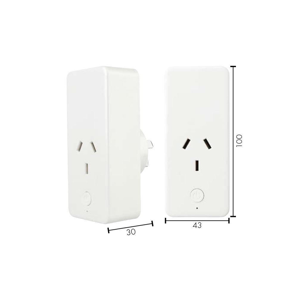 Buy Smart Switches & Plugs Australia Smart Wi-Fi Wall Plug 3-Pin & 2xUSB Charger L100mm White Plastic - 21884/05