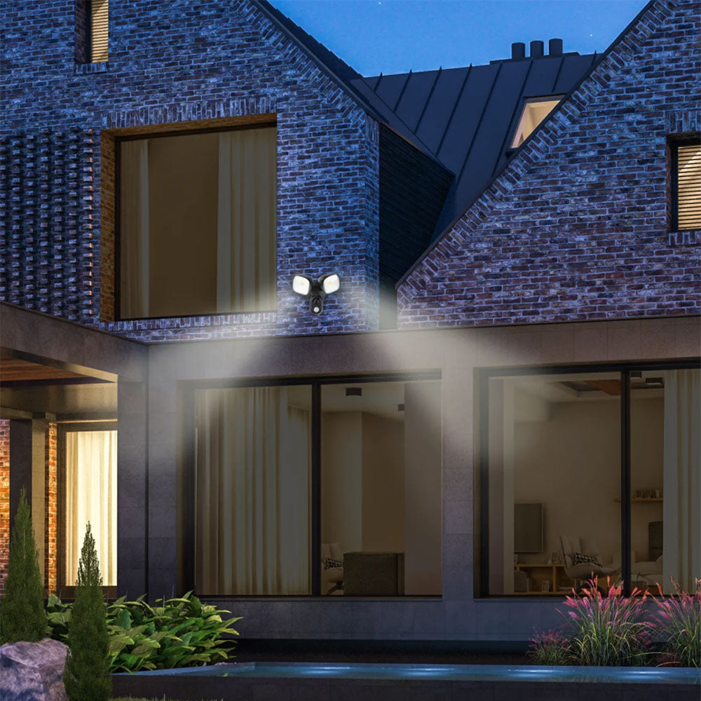 Buy Smart Security Lights Australia Ally Smart Security 2 Lights Black Polycarbonate 4000K - 21891/06