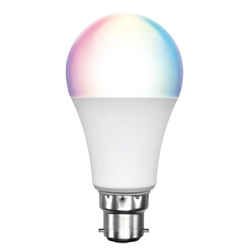 Smart LED A60 Globe BC White Polycarbonate 9W RGB+3000K - 21959