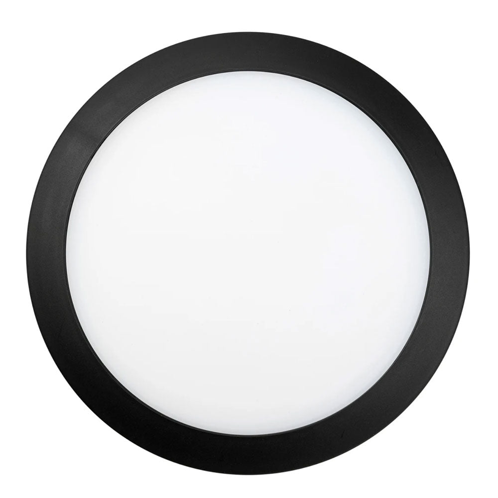 Kensley Round LED Bunker Light 10W Black Polypropylene 4000K - 22016/06