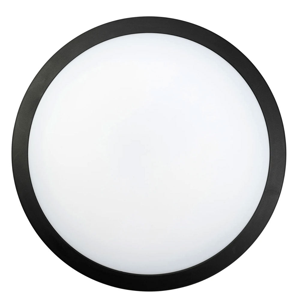 Kensley Round LED Bunker Light 20W Black Polypropylene 4000K - 22018/06