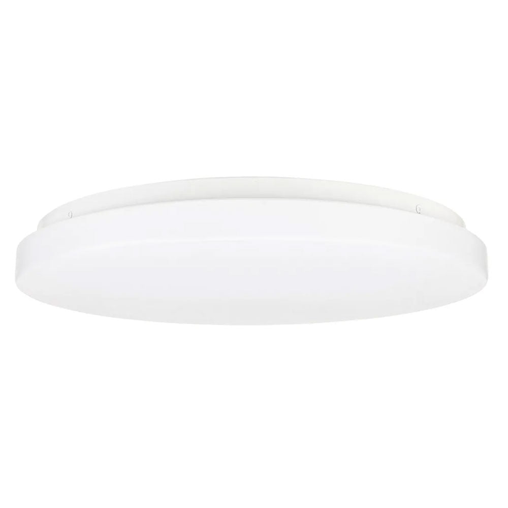 Saturn LED Oyster Light 15W White Steel TRI Colour - 22125/05