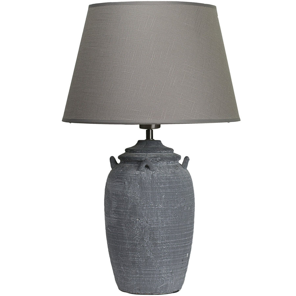 Ebony Ceramic Table Lamp with Brown Shade - LL-27-0074AQ