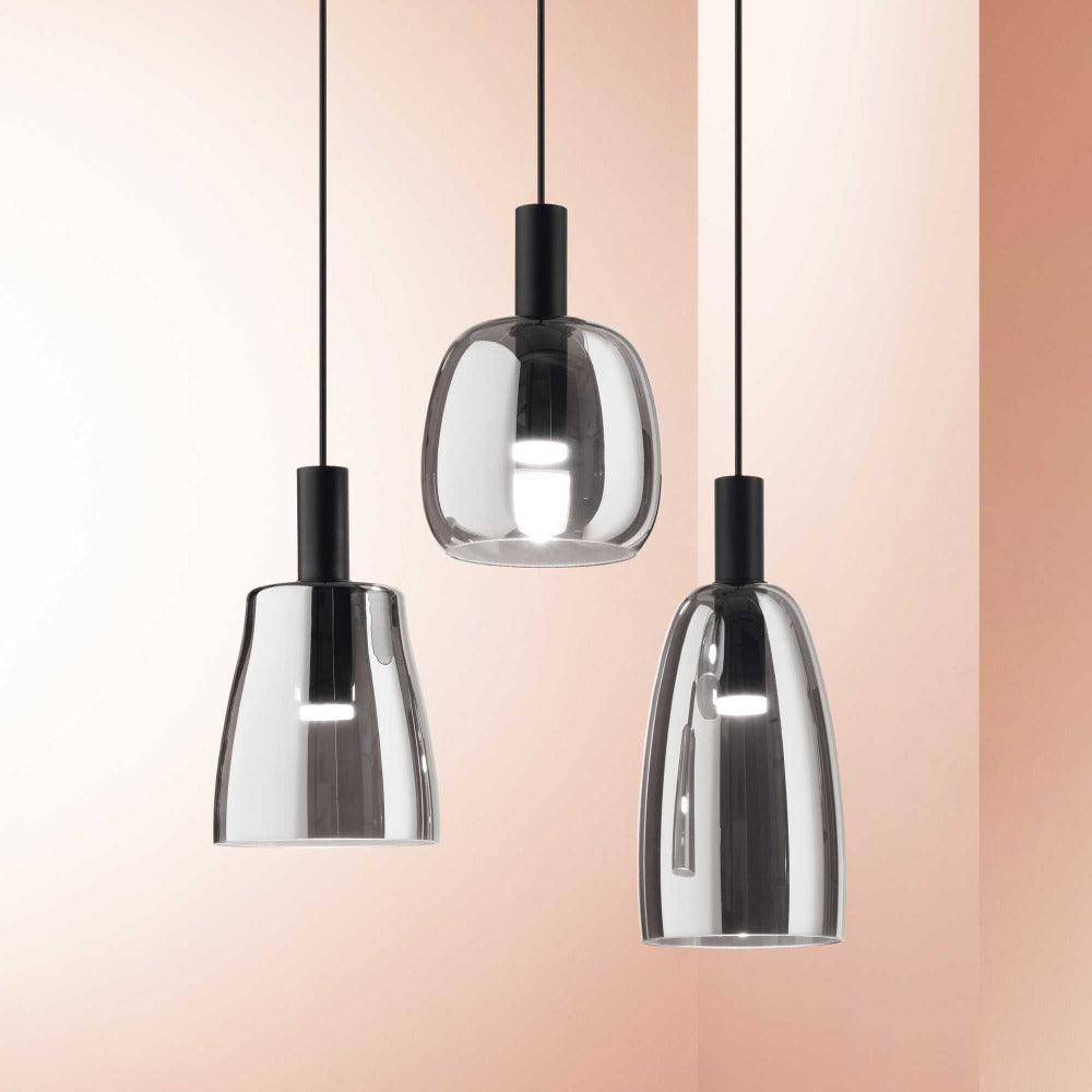 Buy Pendant Lights Australia Coco-3 Sp Pendant Light Smoky Grey Glass 3000K - 275567