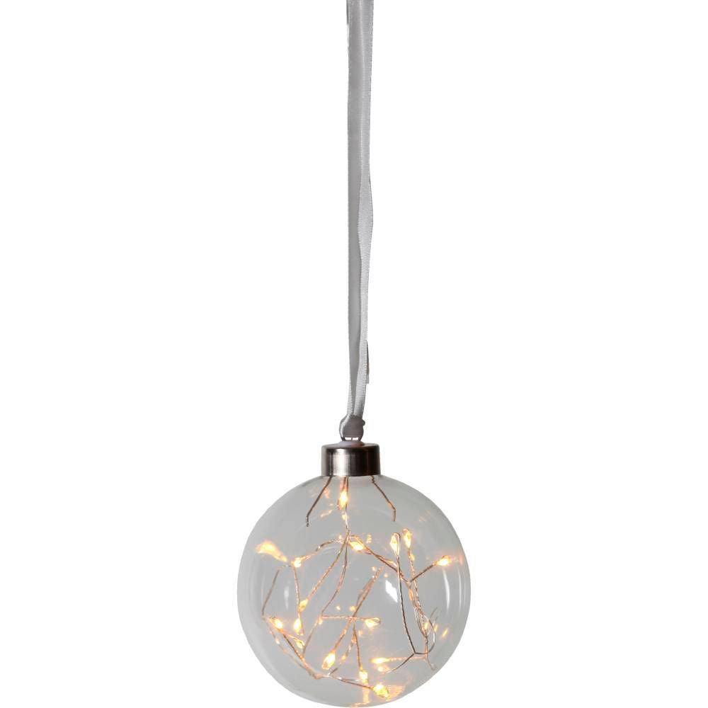 Buy Christmas Lights Australia XMAS Glow Hang Ball DEC CLear/Silver - 410587