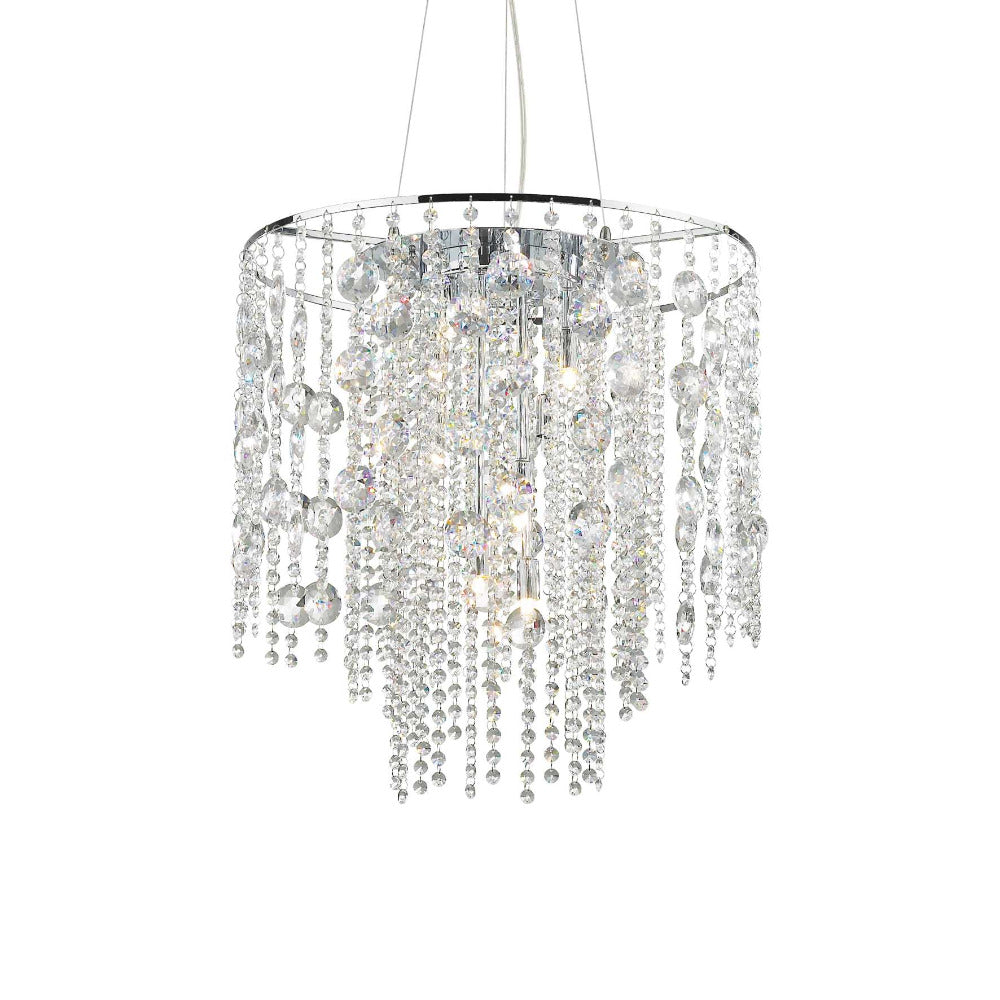 Buy Crystal Pendant Lights Australia Evasione Sp10 Crystal Pendant 10 Lights Chrome - 044767