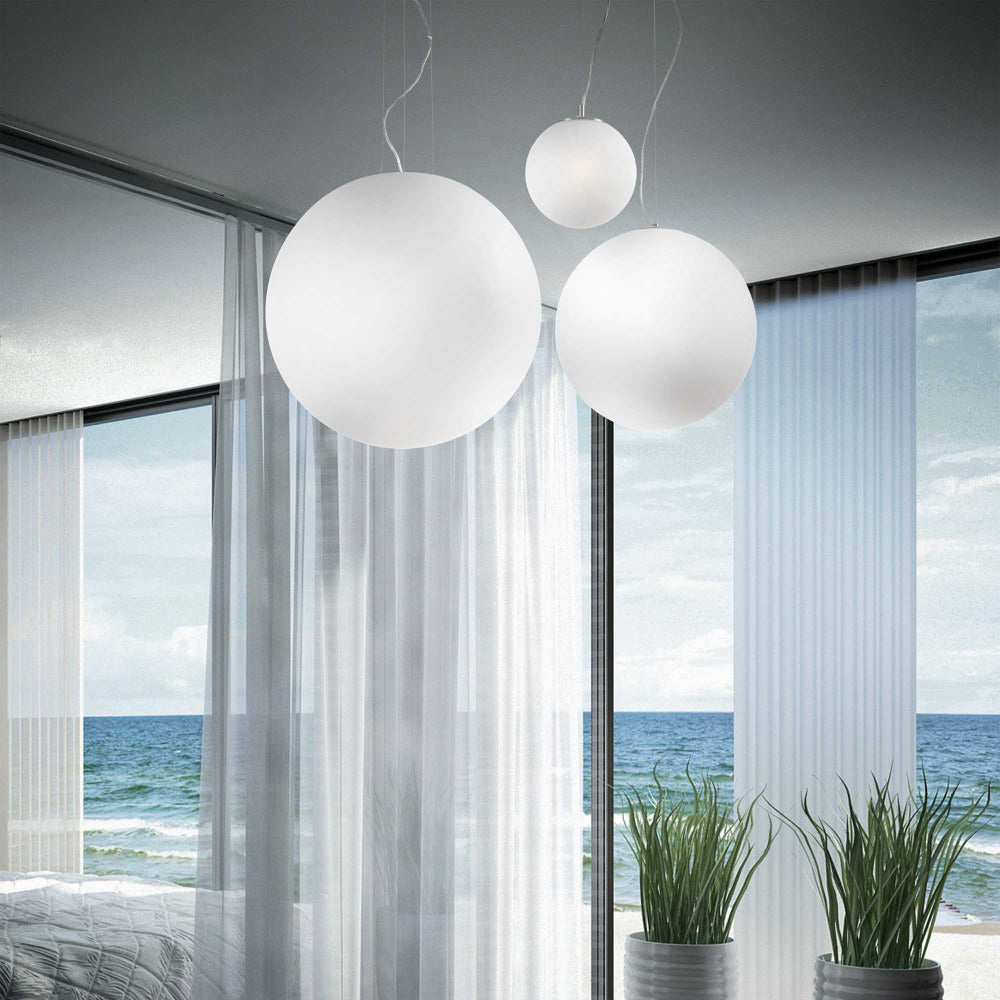 Buy Pendant Lights Australia Mapa Bianco Sp1 Pendant Light W300mm White Metal & Glass - 009087