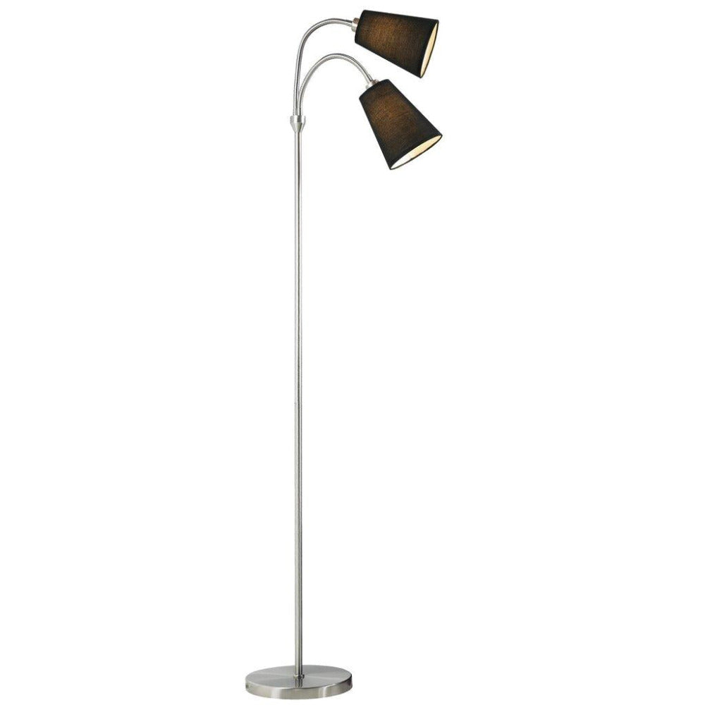 Buy Floor Lamps Australia Lelio 2 Light Floor Lamp Metal, Textile Black - 75554003