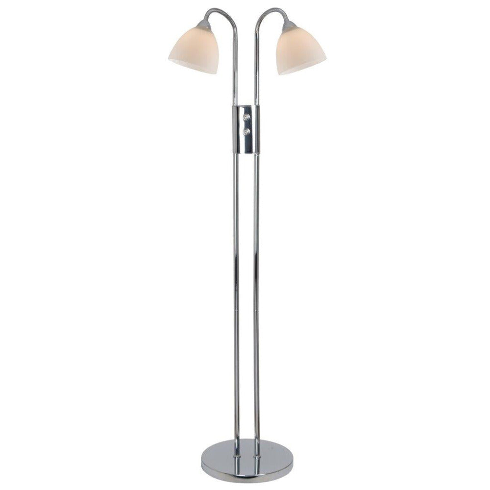 Buy Floor Lamps Australia Ray 2 Light Dim Floor Lamp Chrome, White - 72224033