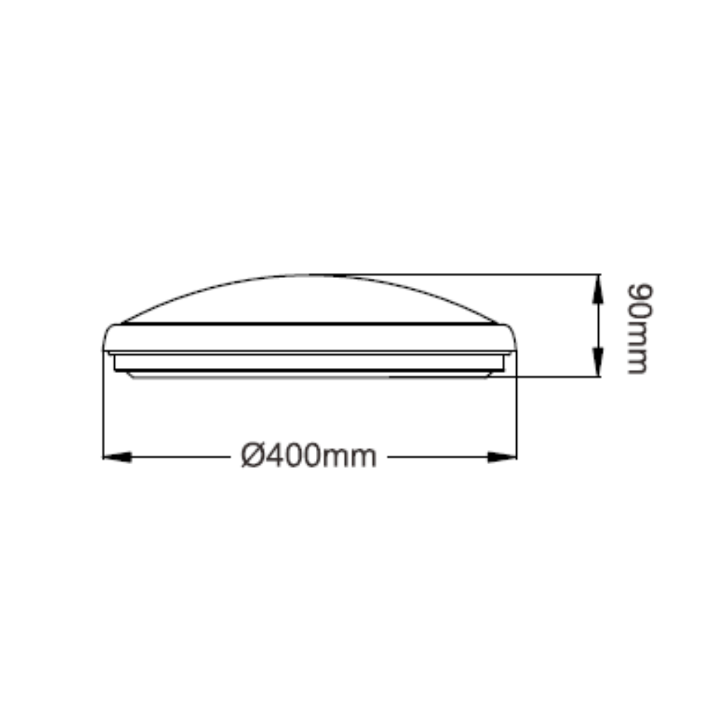 LED Oyster Light 30W Santin Chrome Aluminium 3 CCT - AC1020/30W/SCH/TC