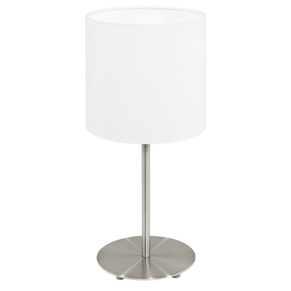 Pasteri 1 Light Table Lamp Satin Nickel & White - 31594N