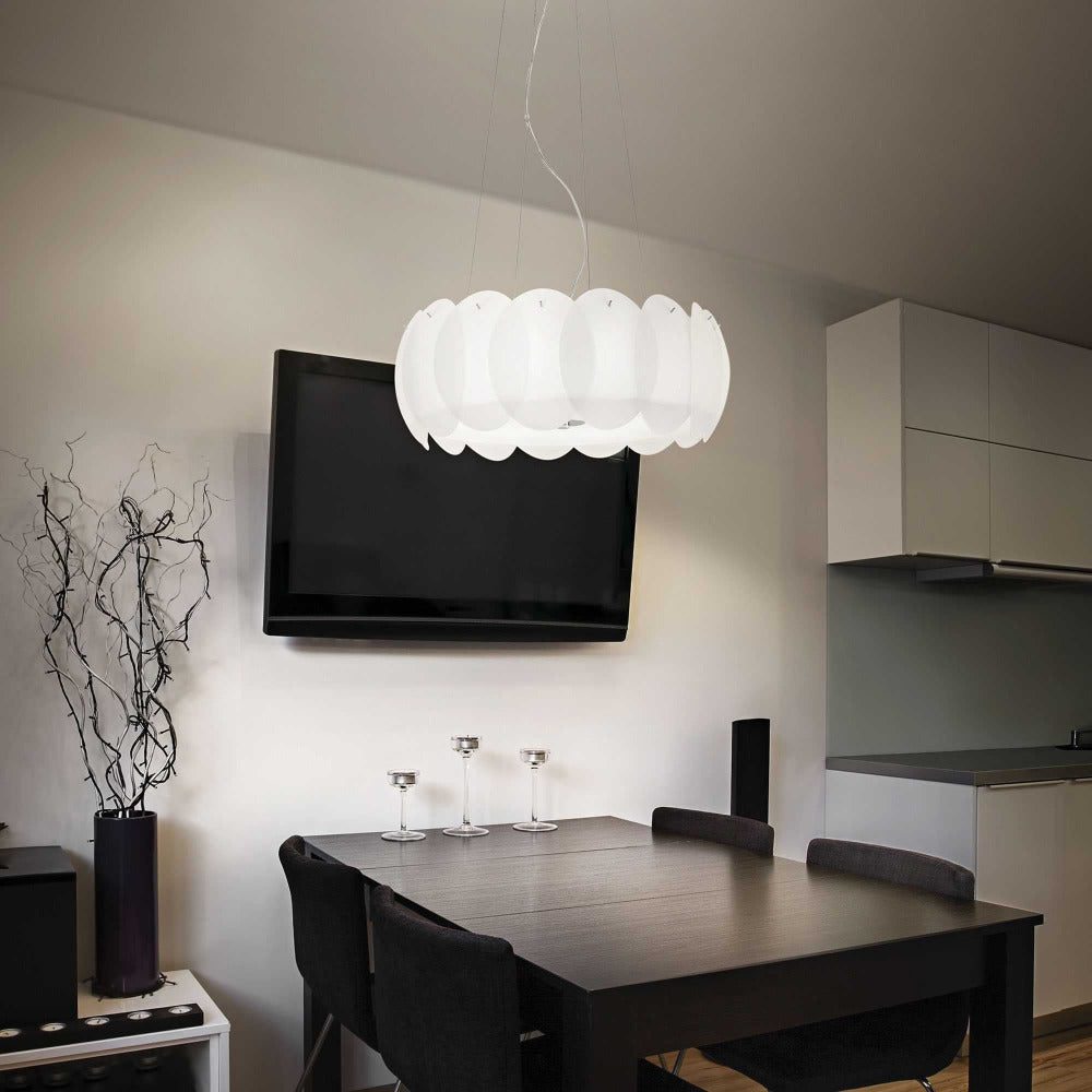 Buy Pendant Lights Australia Ovalino Sp8 Pendant 8 Lights White Glass - 090481