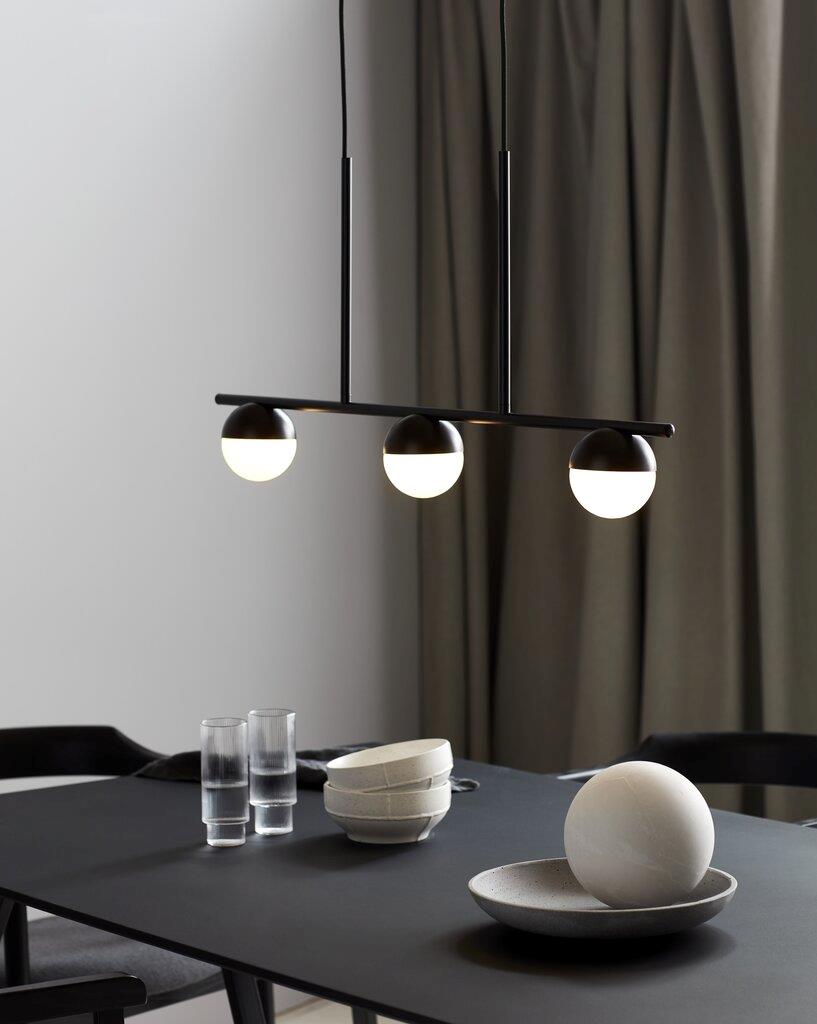 Buy Island Pendant Lights Australia Contina 3 Light Pendant Black, Opal - 2010953003
