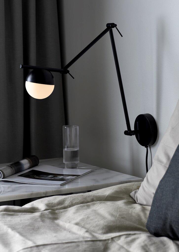 Buy Swing Arm Wall Lights Australia Contina 1 Light Wall Light Black, Opal - 2010971003