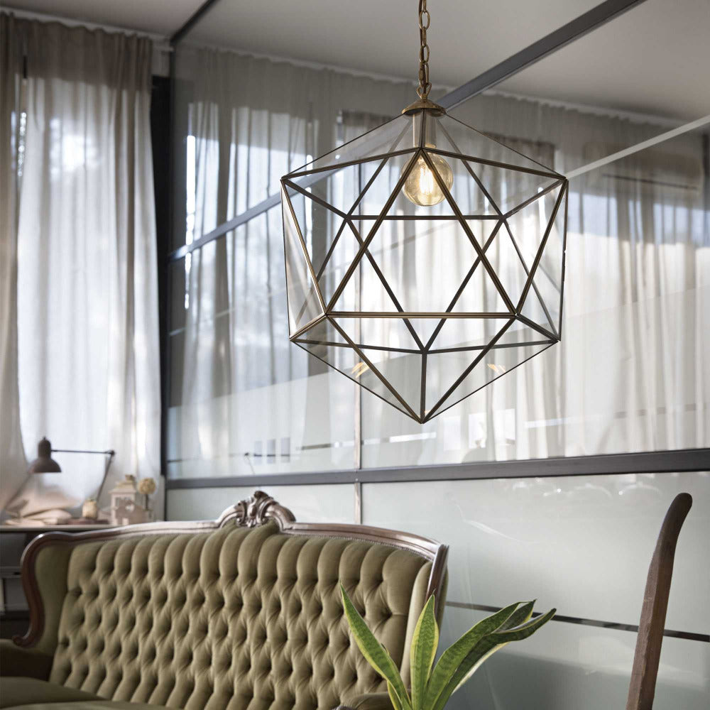 Buy Pendant Lights Australia Deca Sp1 Pendant Light W280mm Antique Brass Metal / Glass - 168852