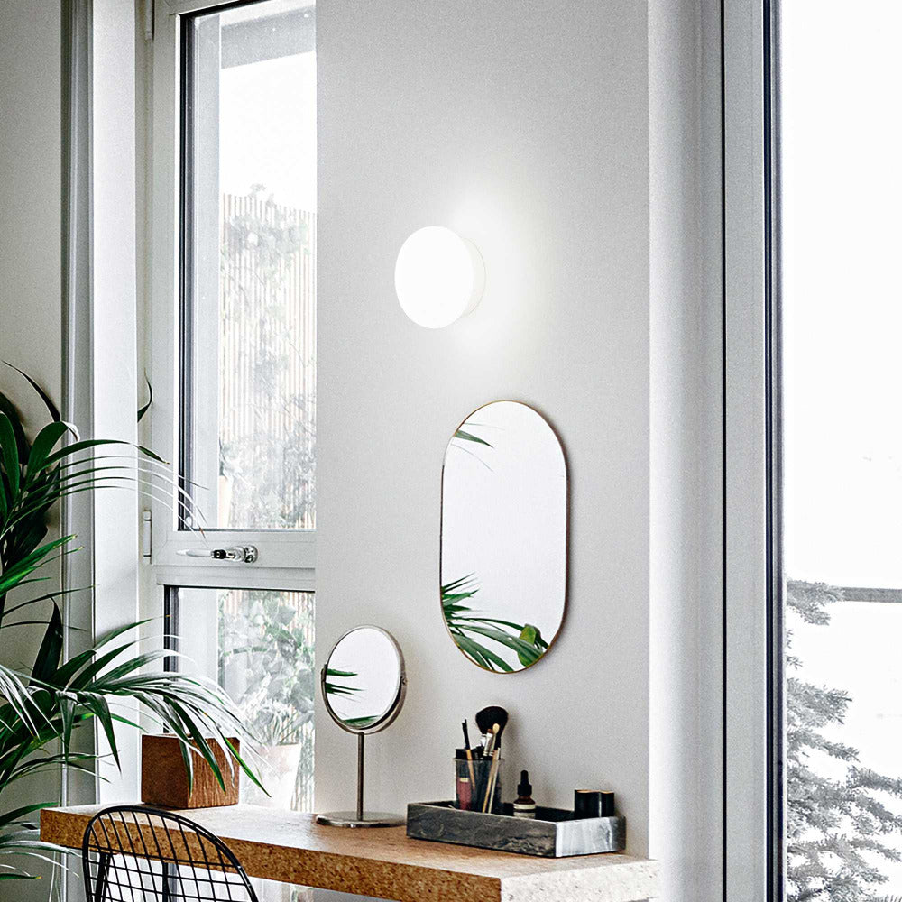 Buy Wall Sconce Australia Smarties Ap1 Round Wall Sconce White Glass - 014814