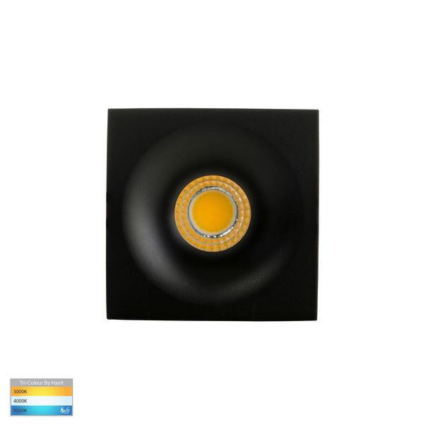 Buy Recessed LED Downlights Australia Niche Square Recessed LED Downlight Black Aluminium 3 CCT - HV5701T-BLK