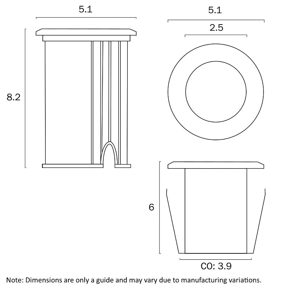 Buy Inground Lights Australia Luc LED Inground Light 3W Aluminium Metal 3000K - LUC.G3-AL83-826