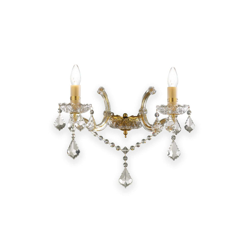 Buy Wall Sconce Australia Florian Ap2 Wall Sconce 2 Lights Glass & Metal - 0356
