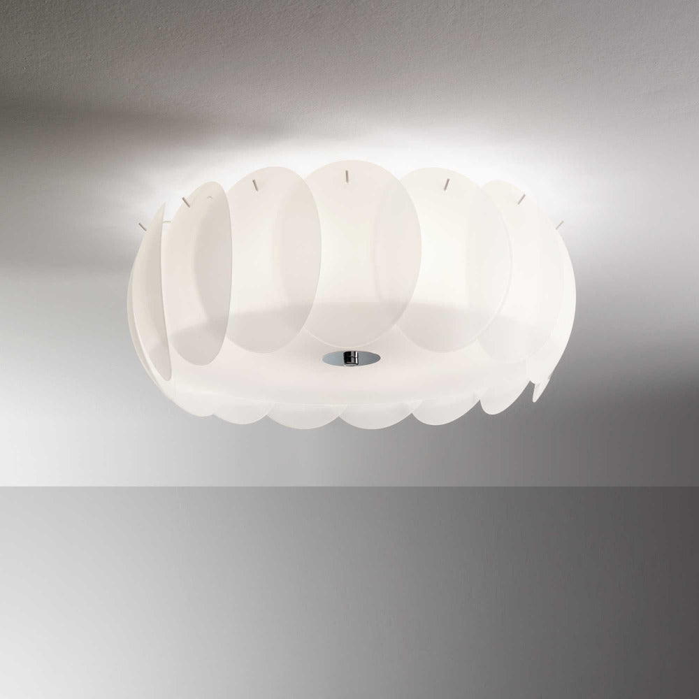 Buy Flush Mount Lights Australia Ovalino pl5 Flush Mount 5 Lights White Glass - 093963