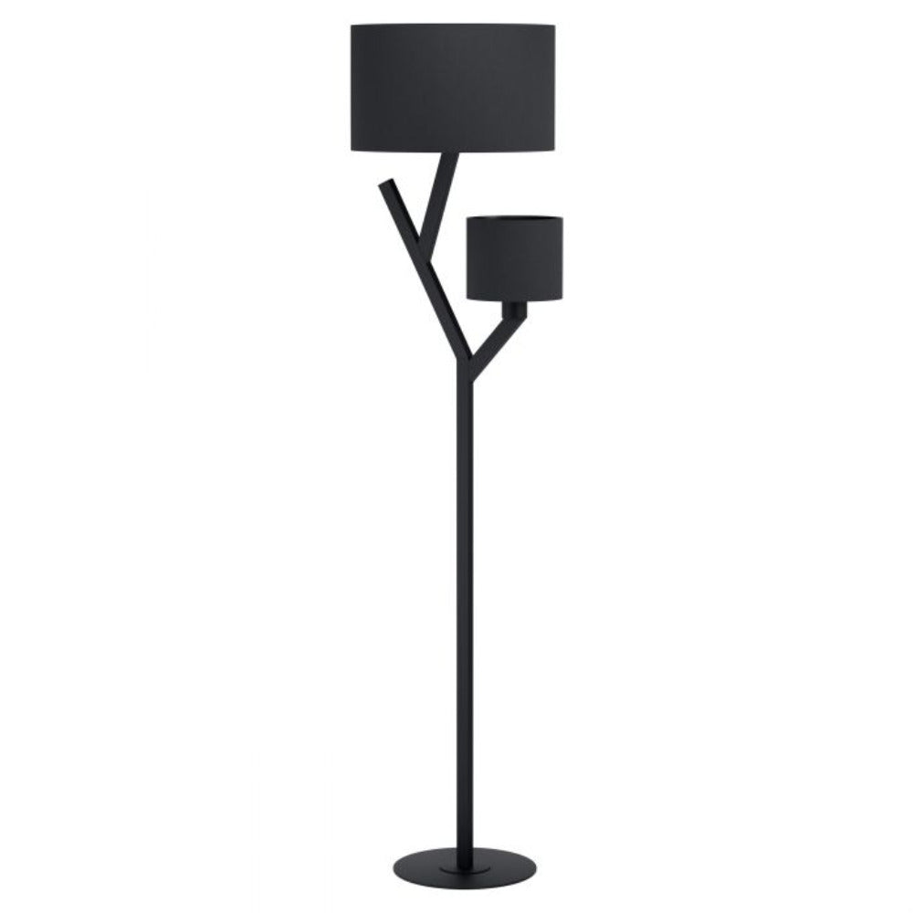 Balnario 2 Light Floor Lamp Black Steel - 39889N