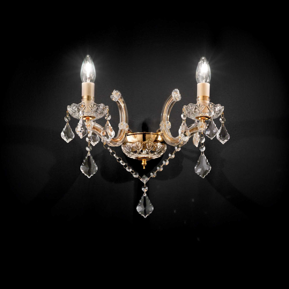 Buy Wall Sconce Australia Florian Ap2 Wall Sconce 2 Lights Glass & Metal - 0356