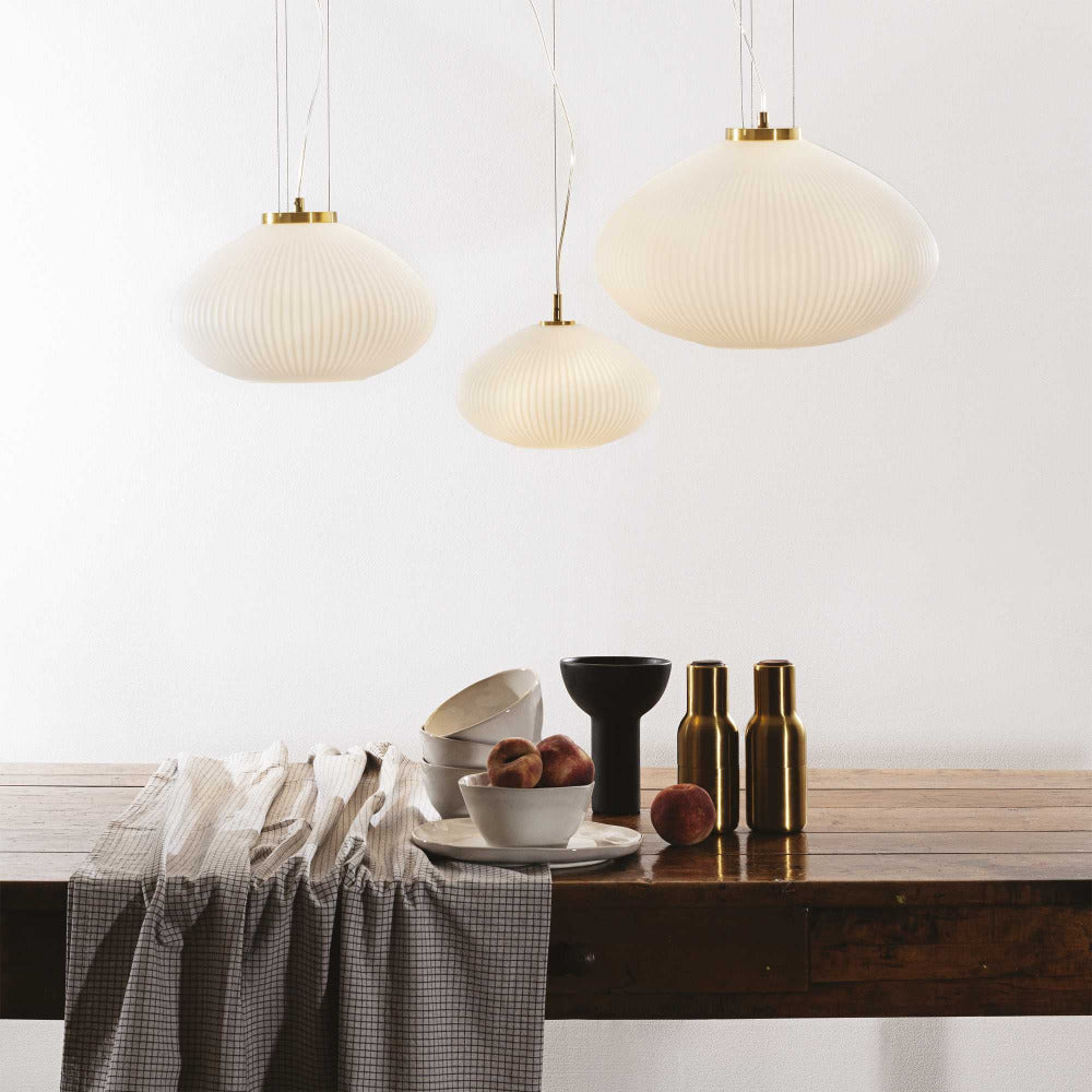 Buy Pendant Lights Australia Plisse' Sp1 Pendant Light W450mm Brass Glass - 285191