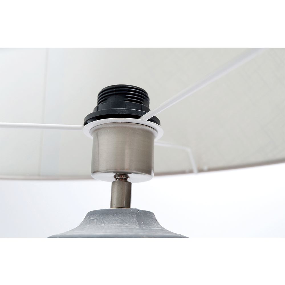 Ebony Ceramic Table Lamp with Grey Shade - LL-27-0074GR