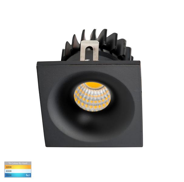 Buy Recessed LED Downlights Australia Niche Square Recessed LED Downlight Black Aluminium 3 CCT - HV5701T-BLK