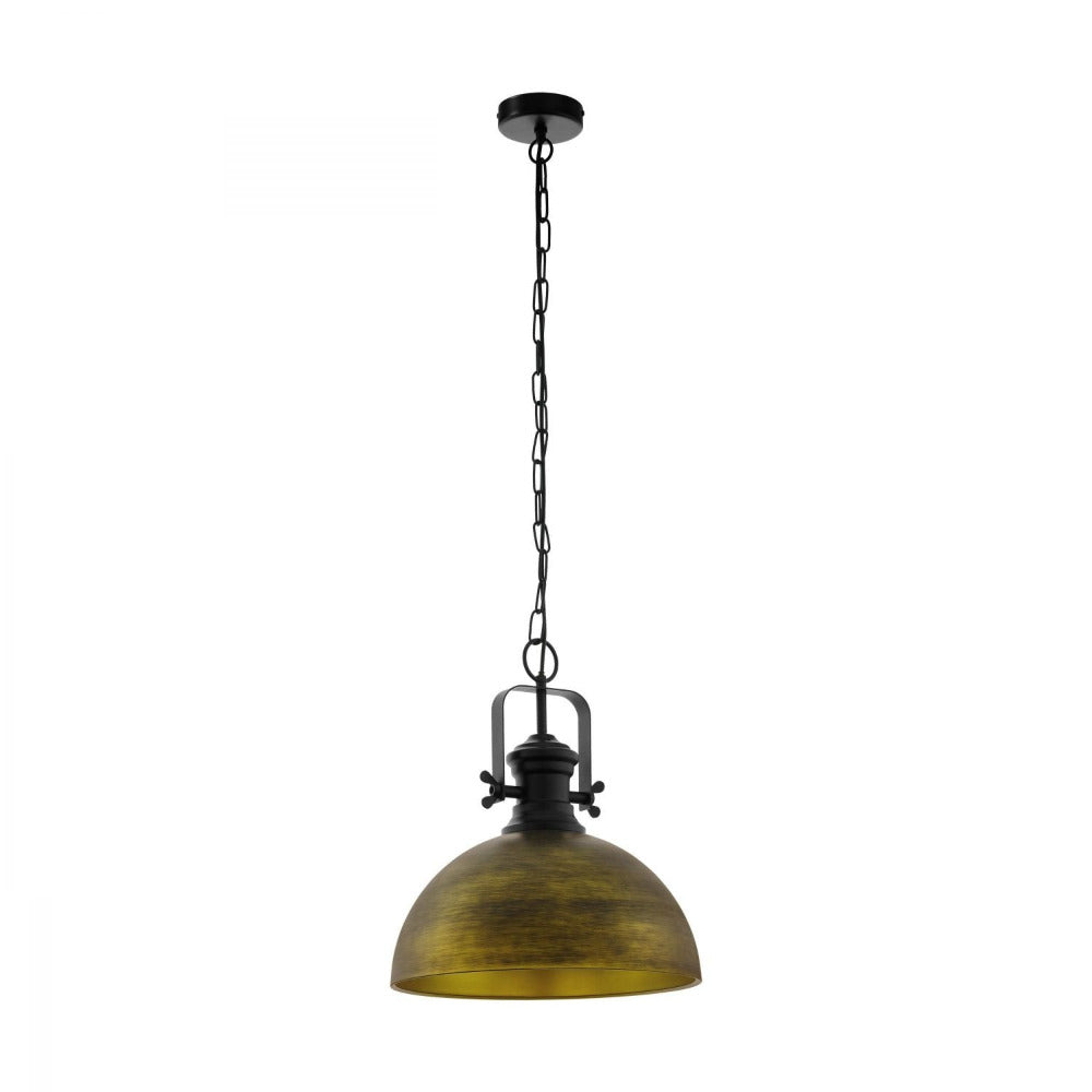 Buy Pendant Lights Australia Combwich 1 Light Pendant Black & Bronzed gold 400mm - 43051