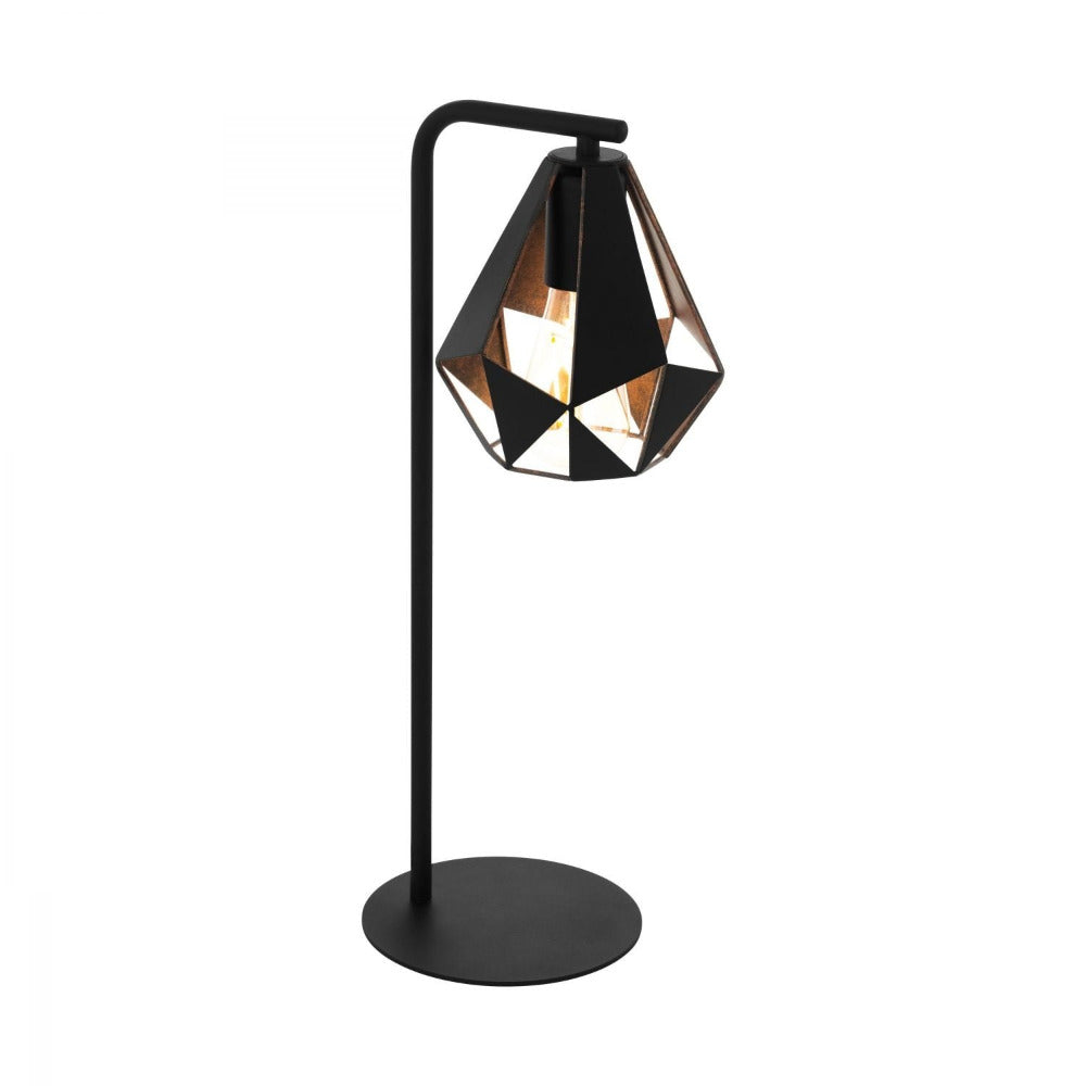 Carlton 1 Light Table Lamp Black & Copper 220mm - 43058N