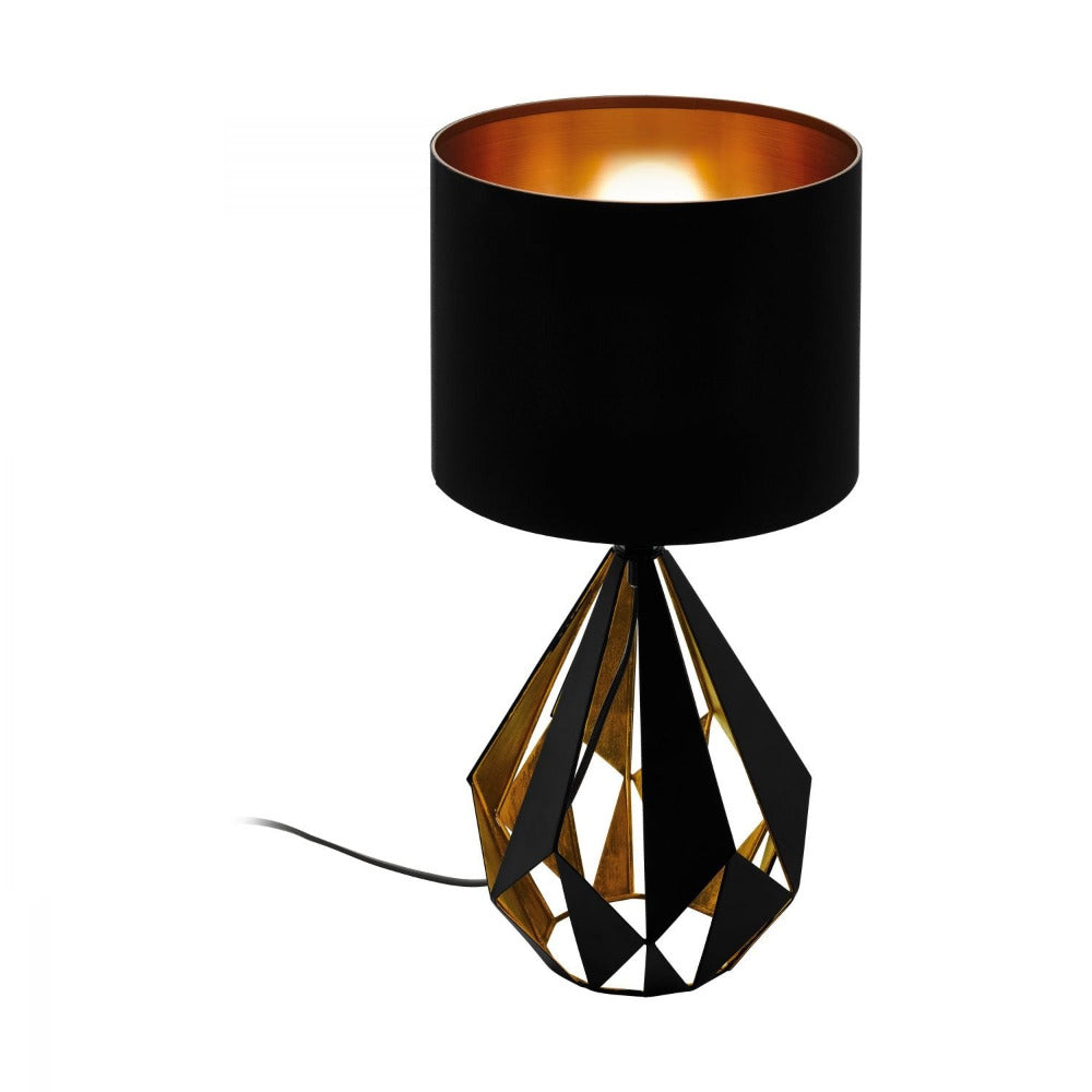Carlton 1 Light Table Lamp Black & Copper 250mm - 43077N