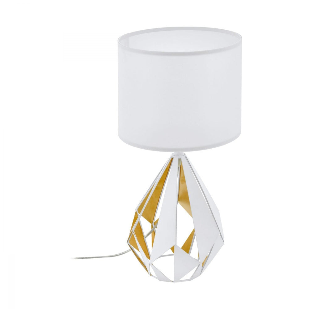 Carlton 1 Light Table Lamp White & Gold - 43078N