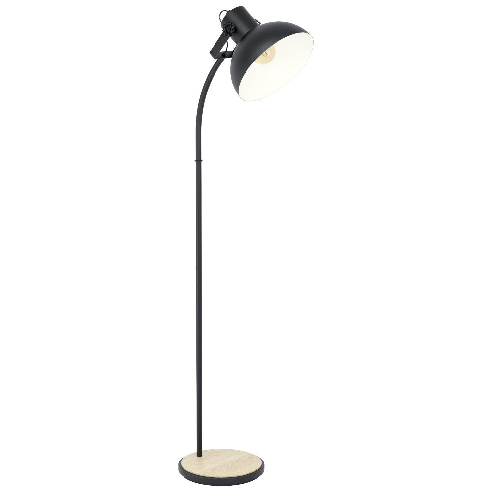 Lubenham 1 Light Floor Lamp Black / Brown - 43166N