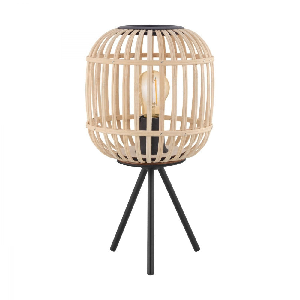 Buy Table Lamps Australia Bordesley 1 Light Table Black & Natural - 43218N