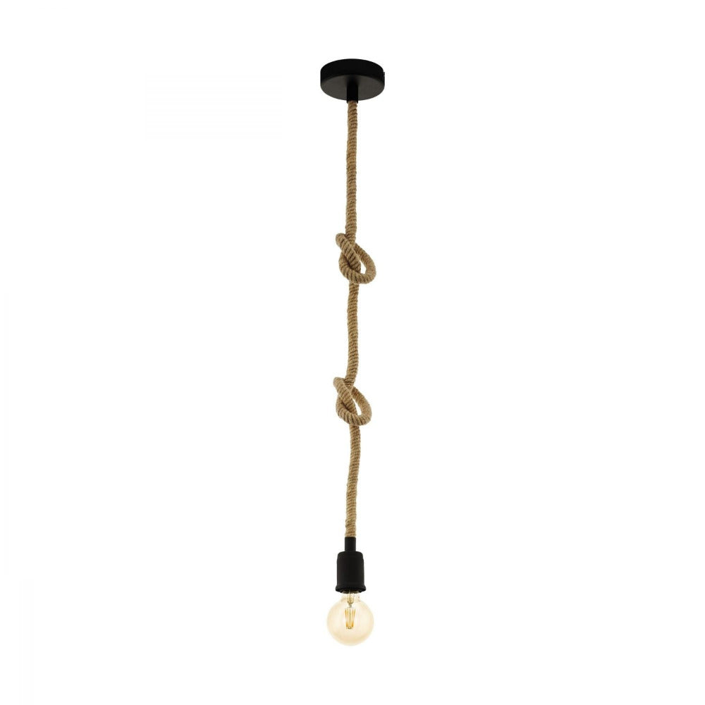 Rampside 1 Light Pendant Black & Amber 110mm - 43256