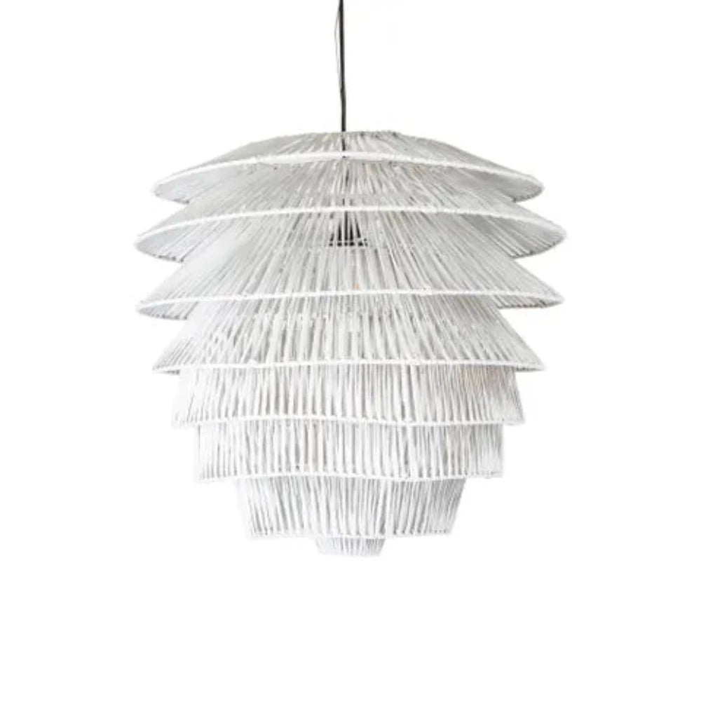 Buy Pendant Lights Australia Saba Pendant Light White Rattan - ELDOM001WHT