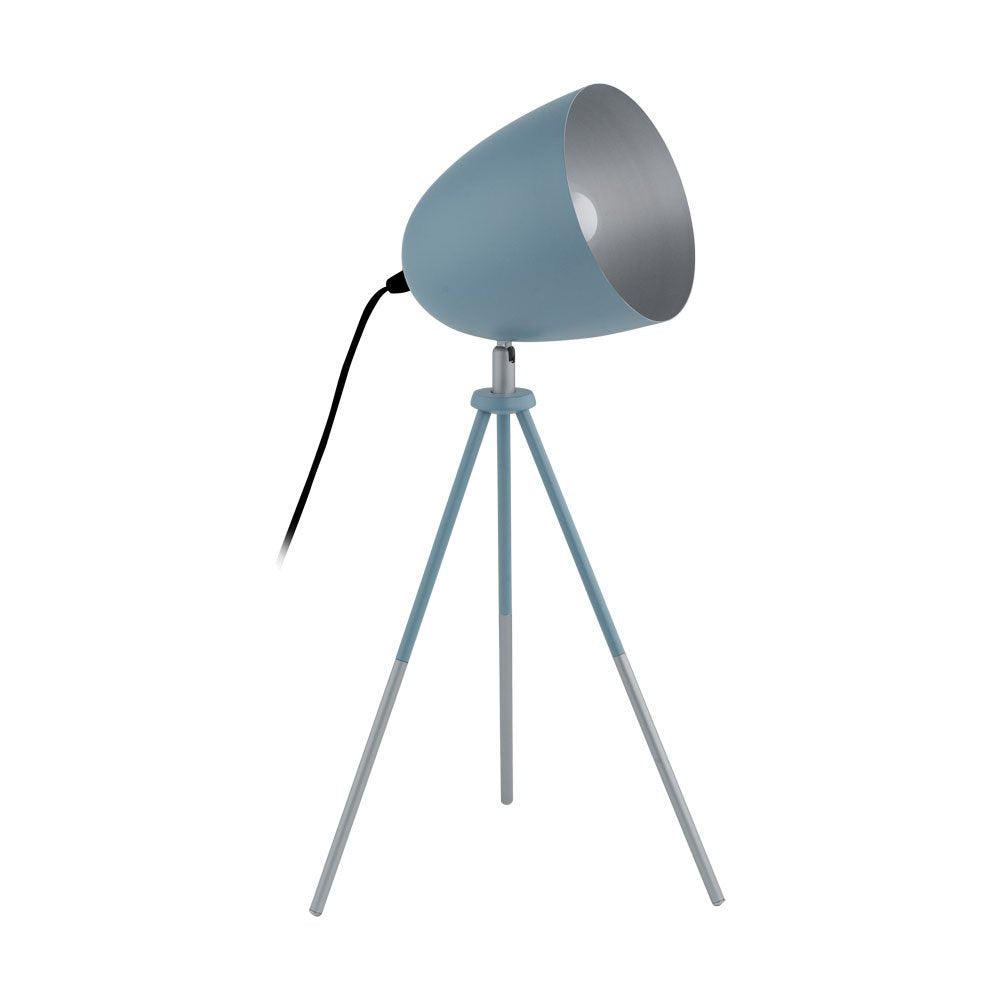 Buy Table Lamps Australia Chester 1 Light Table Lamp Pastel Dark Blue & Silver - 49045N