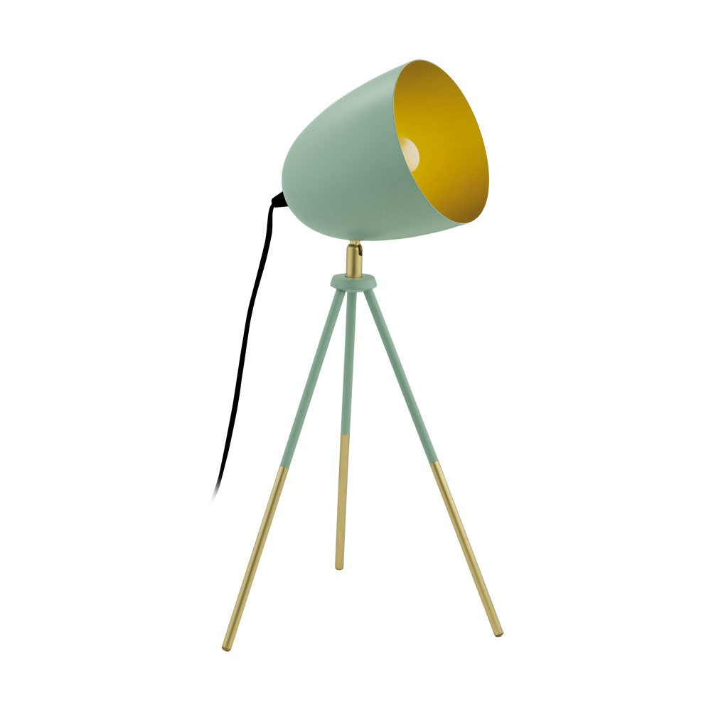 Buy Table Lamps Australia Chester 1 Light Table Lamp Pastel Dark Green & Gold - 49047N