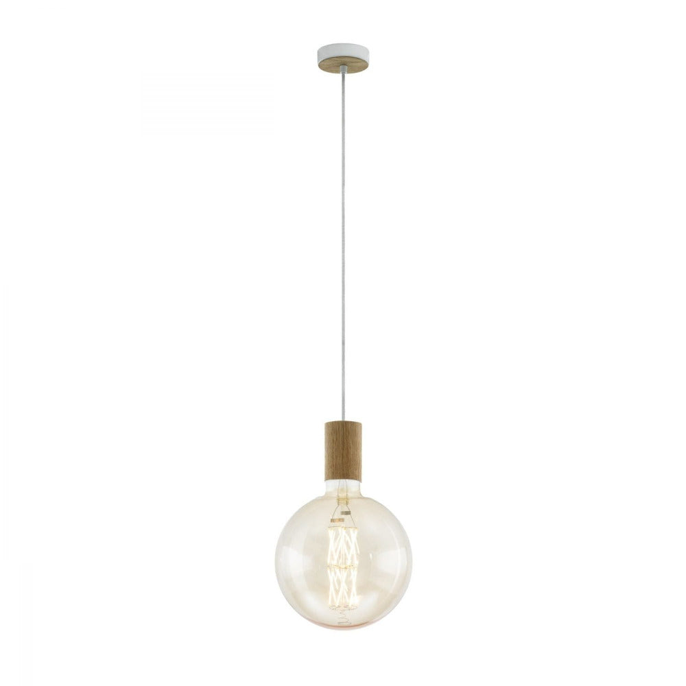 Tavistock 1 Light Pendant Creme Oak 100mm - 49071N