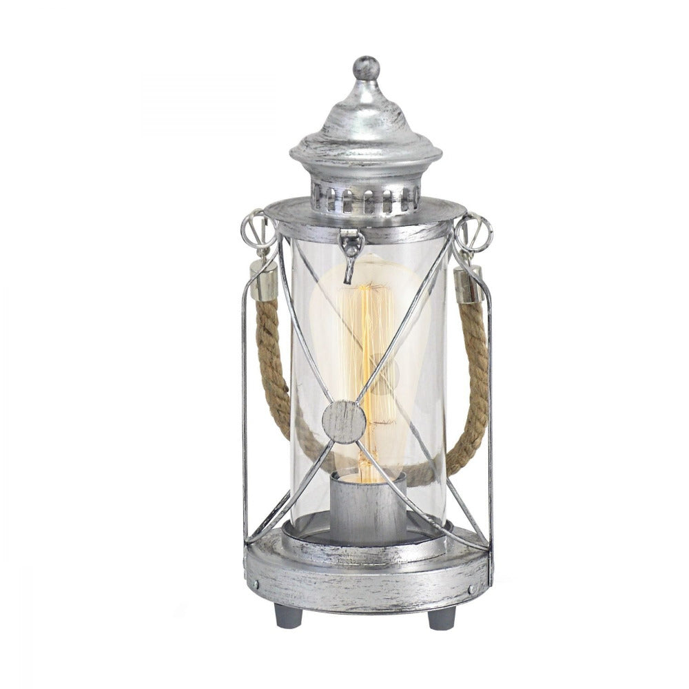Bradford 1 Light Table Lamp Antique Silver With Rope - 49284N