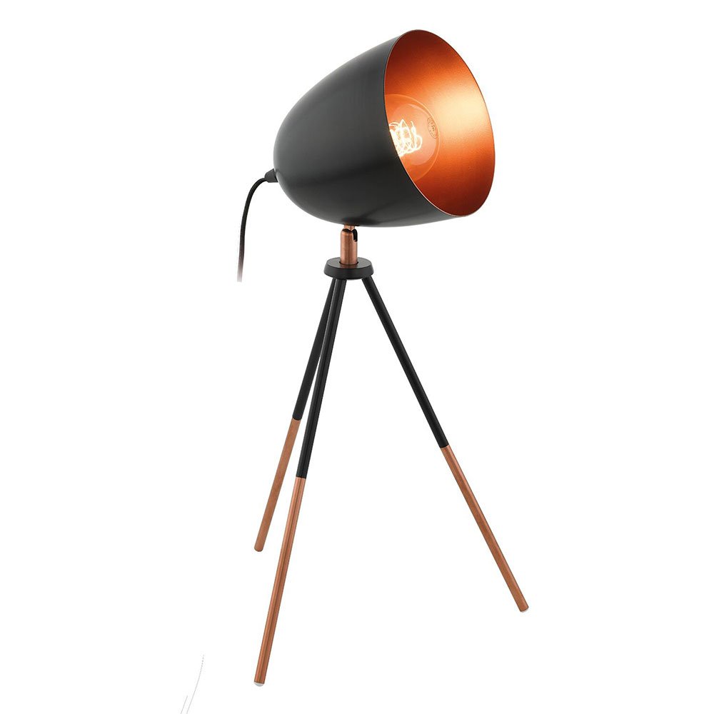 Buy Table Lamps Australia Chester 1 Light Table Lamp Black & Copper - 49385N