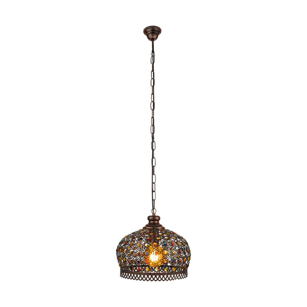 Buy Pendant Lights Australia Jadida 1 Light Pendant Antique Copper & Coloured 330mm - 49764