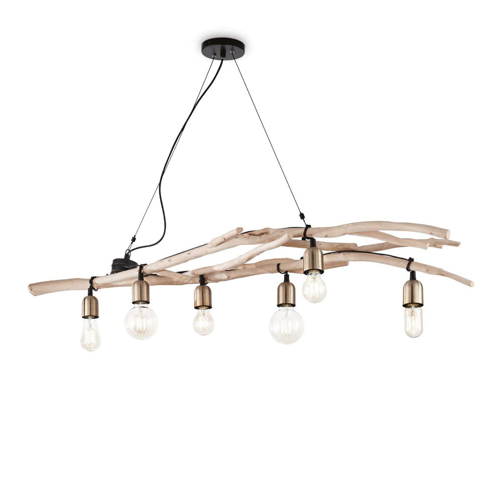 Buy Pendant Lights Australia Driftwood Sp6 Pendant 6 Lights Wood - 180922